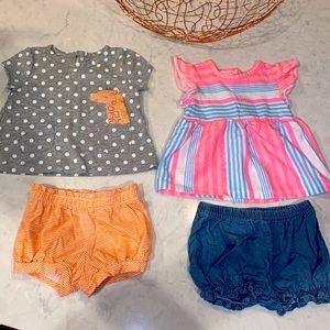 Carter’s (2) Shirt and Shorts sets - 6 months 🦒